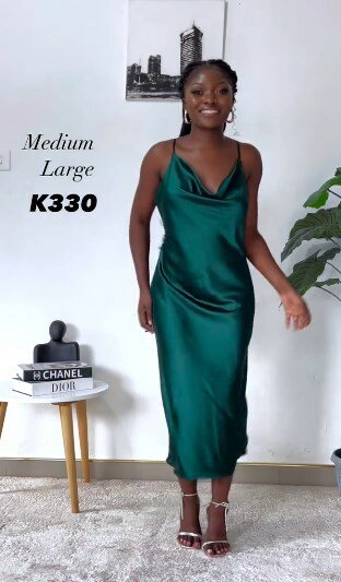 Maxi dress, emerald, silk