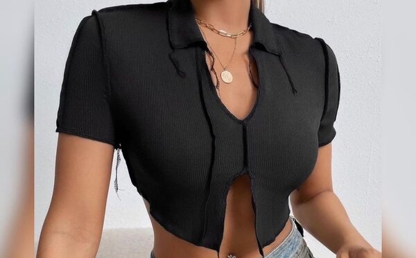 Top court chic en coton