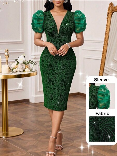 Robe élégante à manches courtes