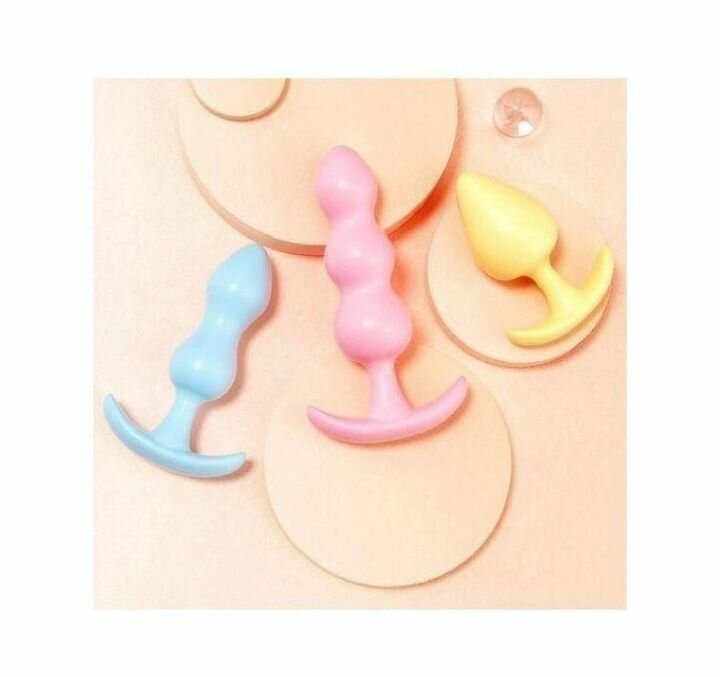 Lot de 3 plug Anal Multicolore