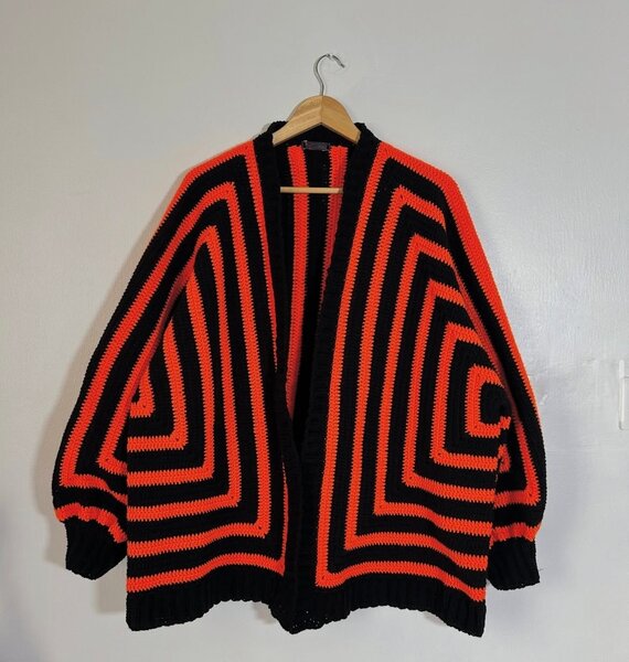 Cardigan en maille géométrique