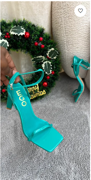 Sante Green Ankle strap Block Heels