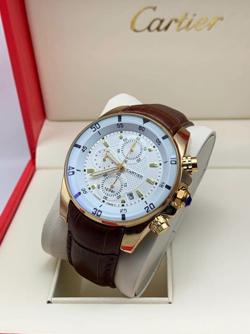Cartier Chronograph Leather Watch