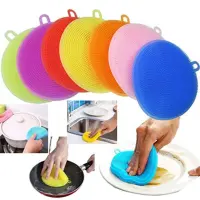 2pcs Silicone Sponge Dish Washing Scrubber Non Stick Cleaning Sponge FoodGra-d Beetter Sponge Dishwasher-Safe Dish Brush Kitchen Scrubber
