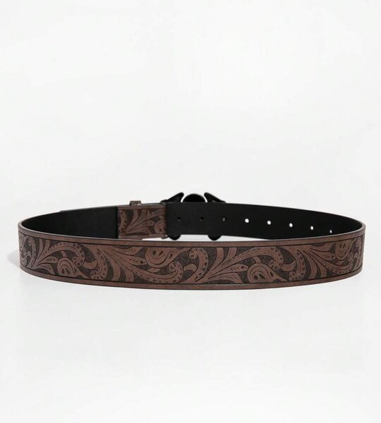 Ceinture crâne rock en cuir