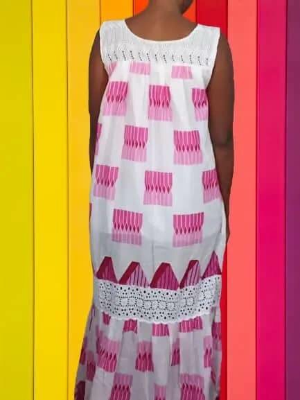 Robe longue en coton imprimé