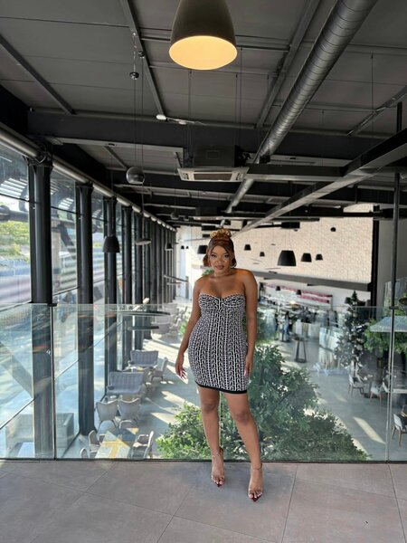 black and white dress