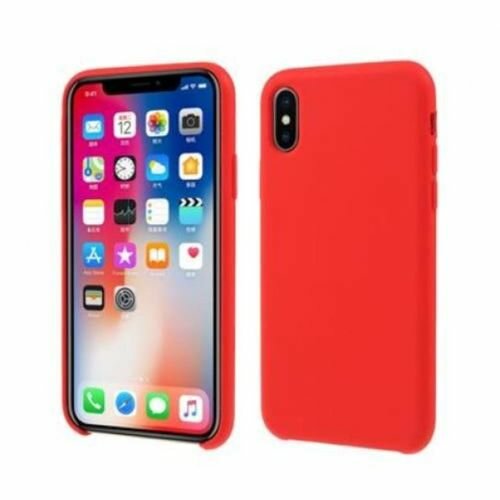 Coque en silicone rouge compatible avec iphone X