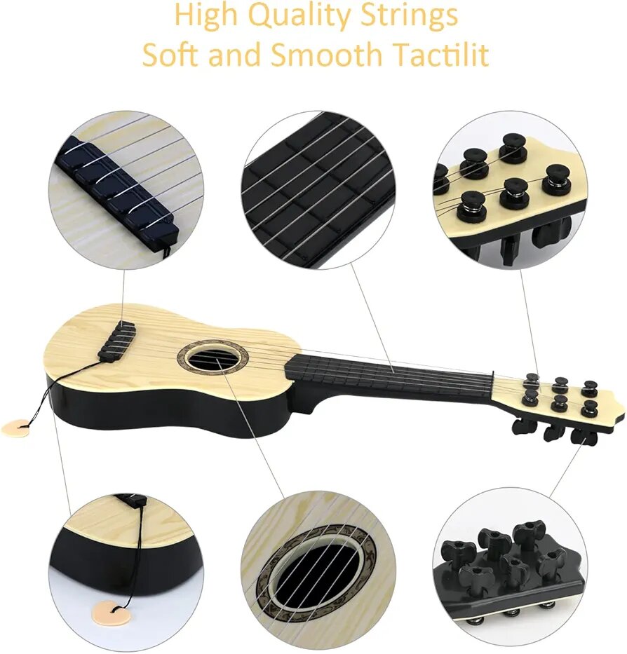 Guitare jouet pour enfants 6 cordes,