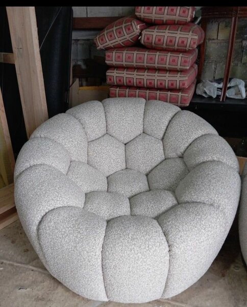 Fauteuil rond en tissu