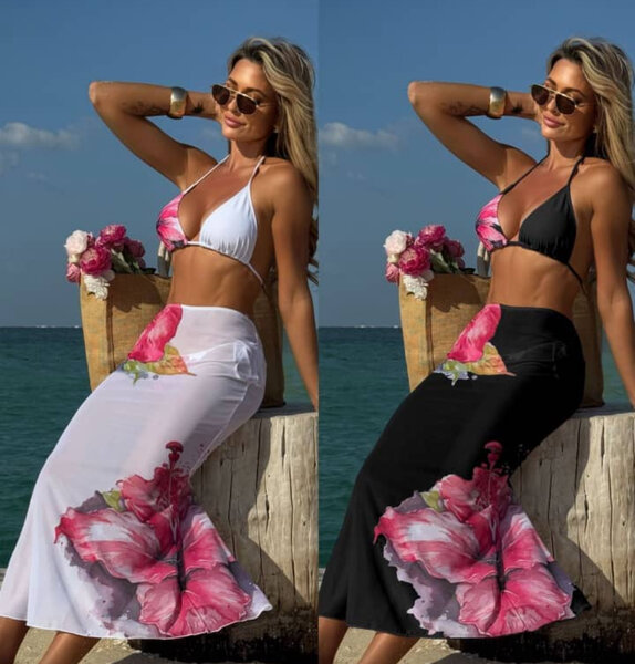 Jupe de plage fleurie élégante