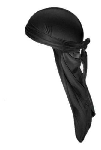 Durag en satin noir et blanc