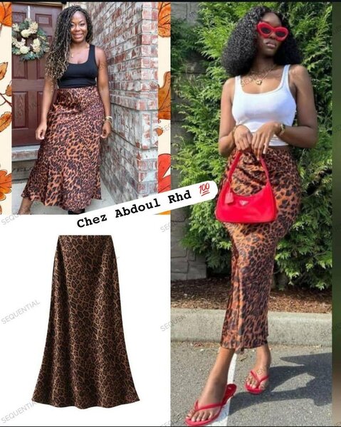 Jupe longue léopard élégante