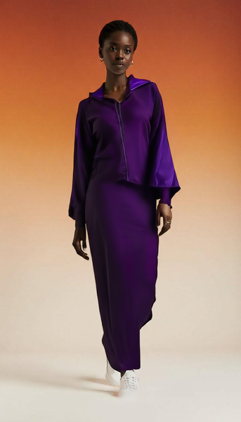 Robe de soirée violette élégante