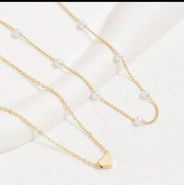 Collier Double Rang Cœur