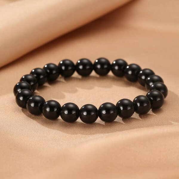 Bracelet en obsidienne noire