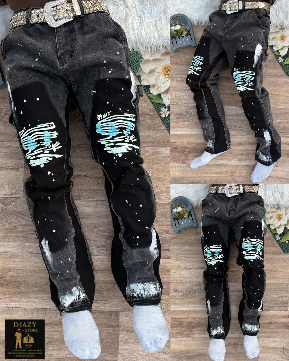 Jeans décontractés peints