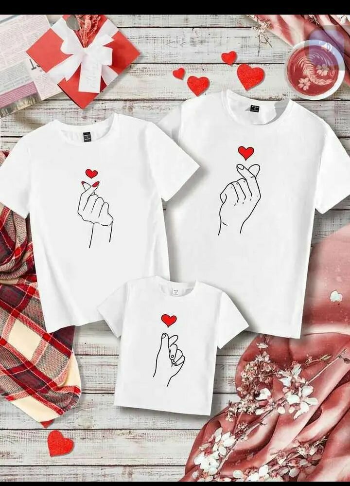 T-shirt famille amour coeur