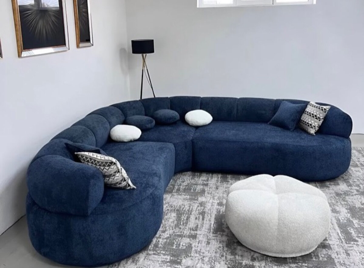 Canapé Sectionnel Moderne Bleu