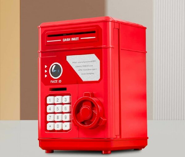 Coffre-fort jouet sécurisé rouge