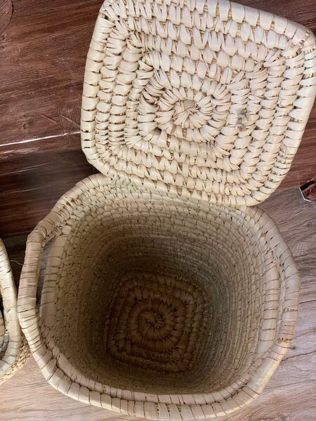 Grand panier en osier avec couvercle