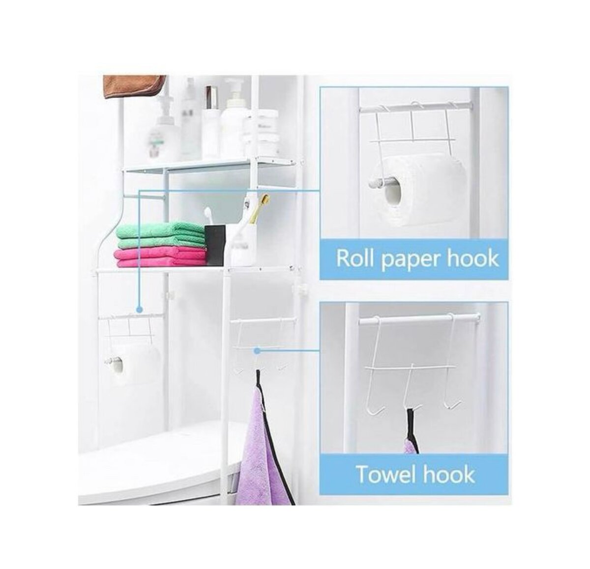 Rangement Toilettes Avec Etagere-Support WC