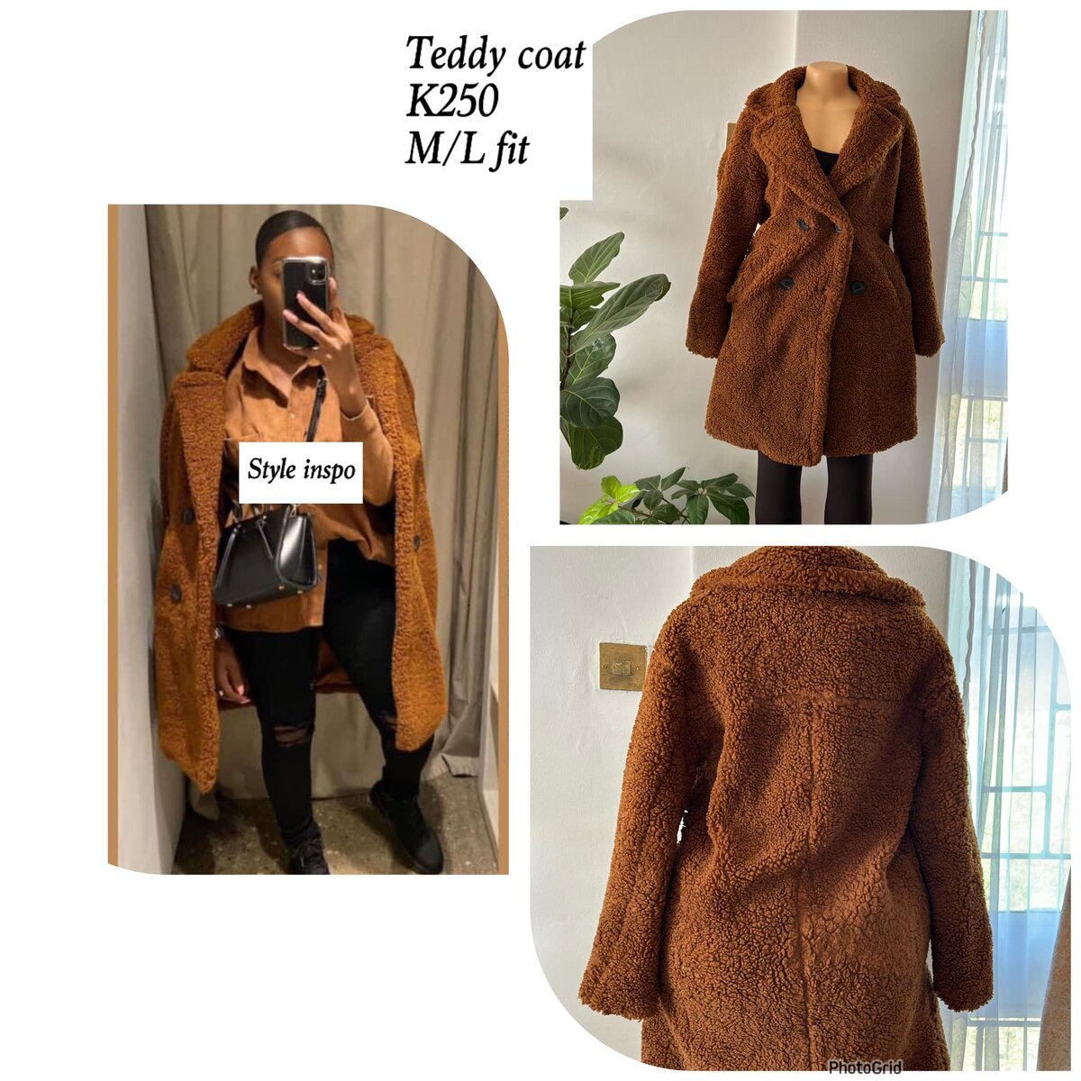 Brown teddy coat in size M/L
