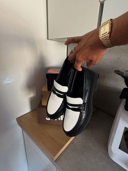 Mocassins en cuir bicolore