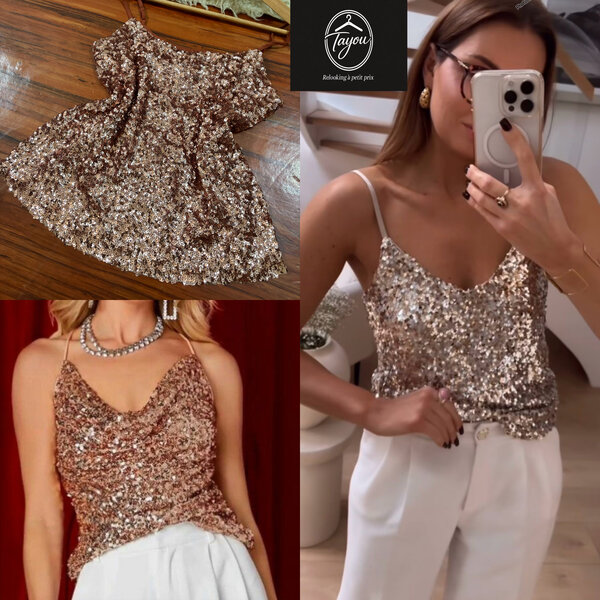 Haut en sequin