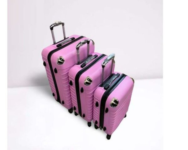 Ensemble de valises rigides roses