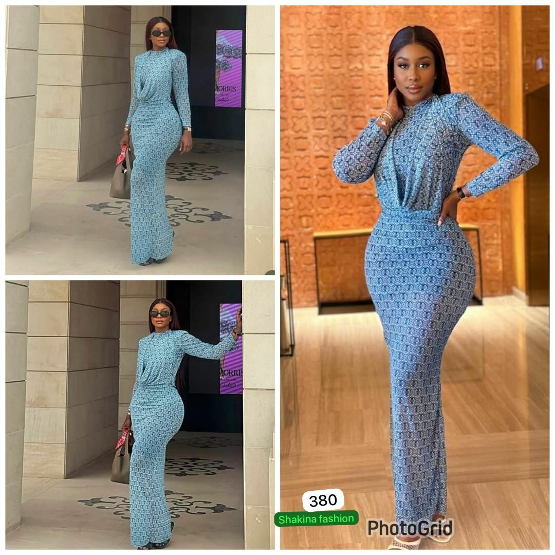 Robe longue élégante bleue