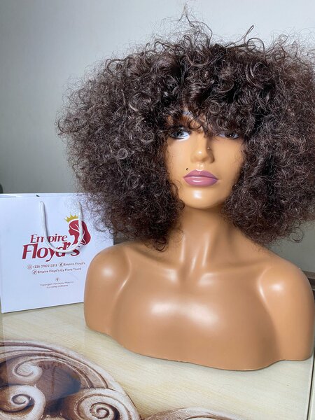 Perruque Bouclée Brun