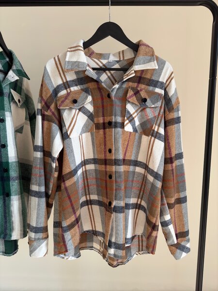 Теплая рубашка в клетку