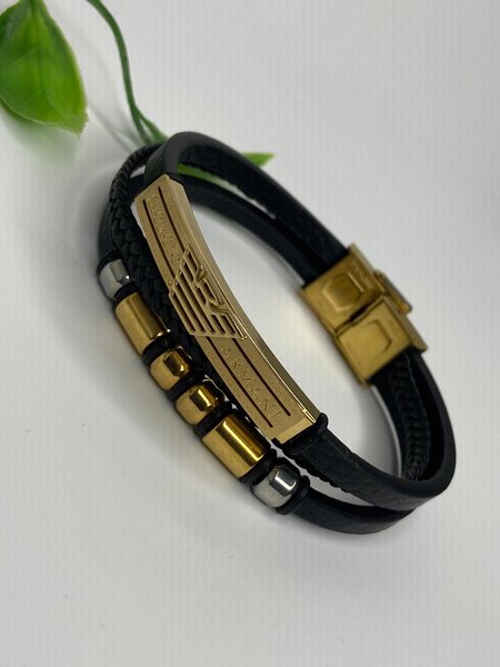 Unique Armani Leather Steel Wristwear