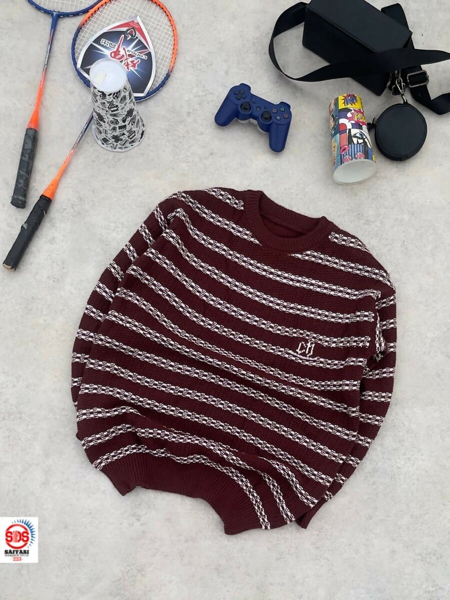 Pull rayé en tricot homme