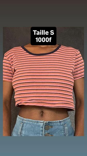 Crop top rayé femme