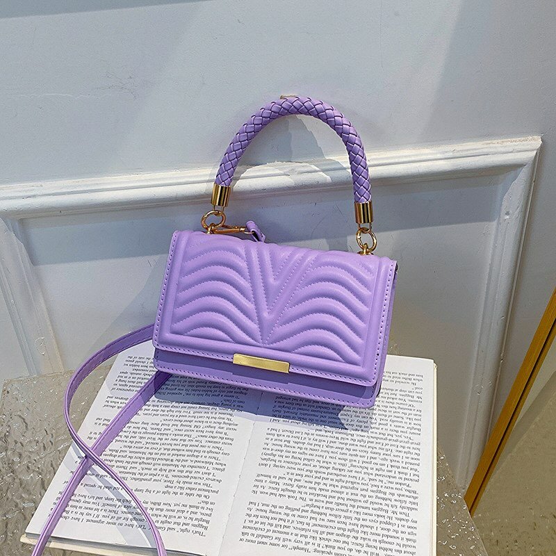High-quality, stylish rectangular women's bag purple