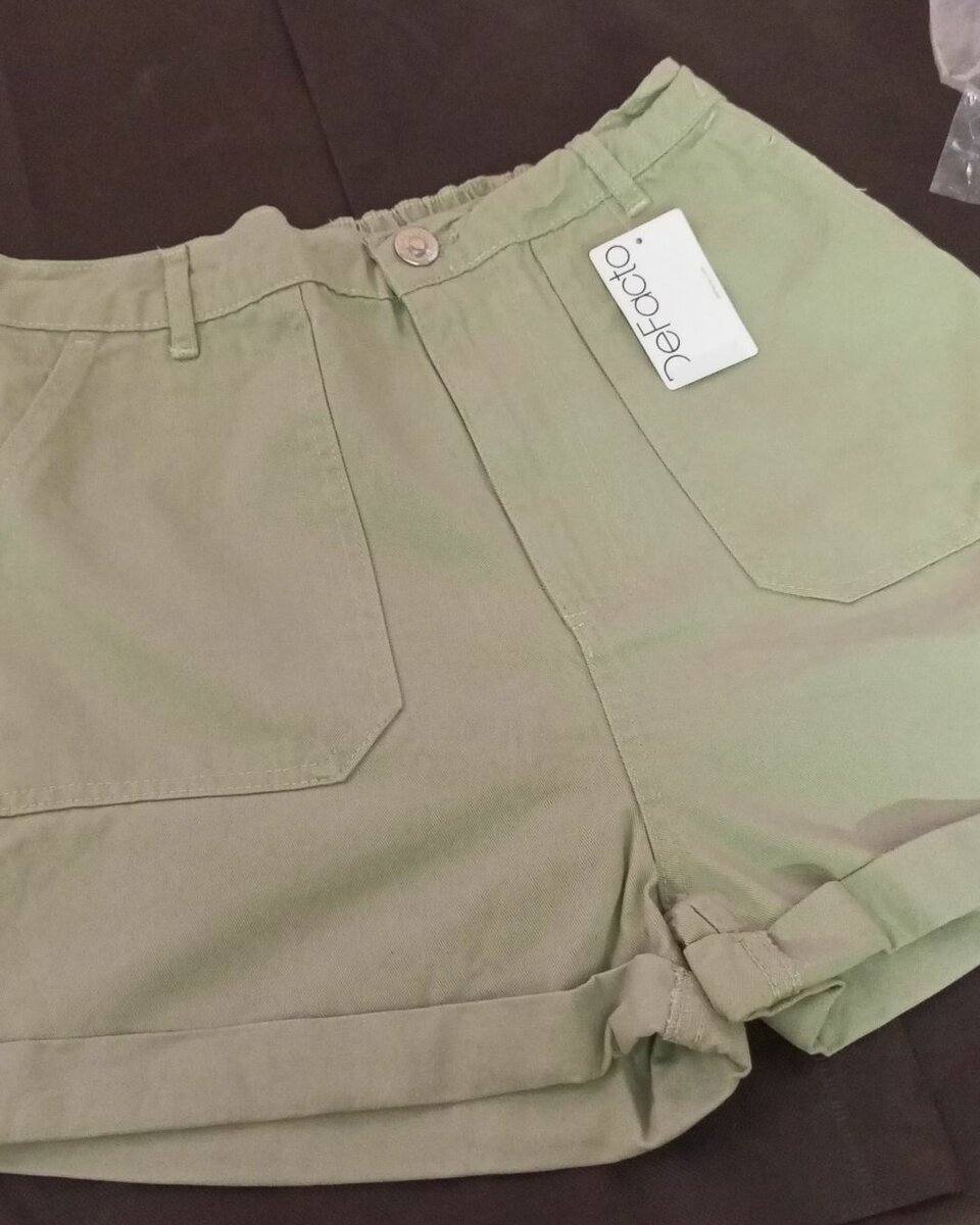 Green Cotton Shorts for Women