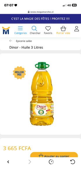 Huile Dinor 3 Litres