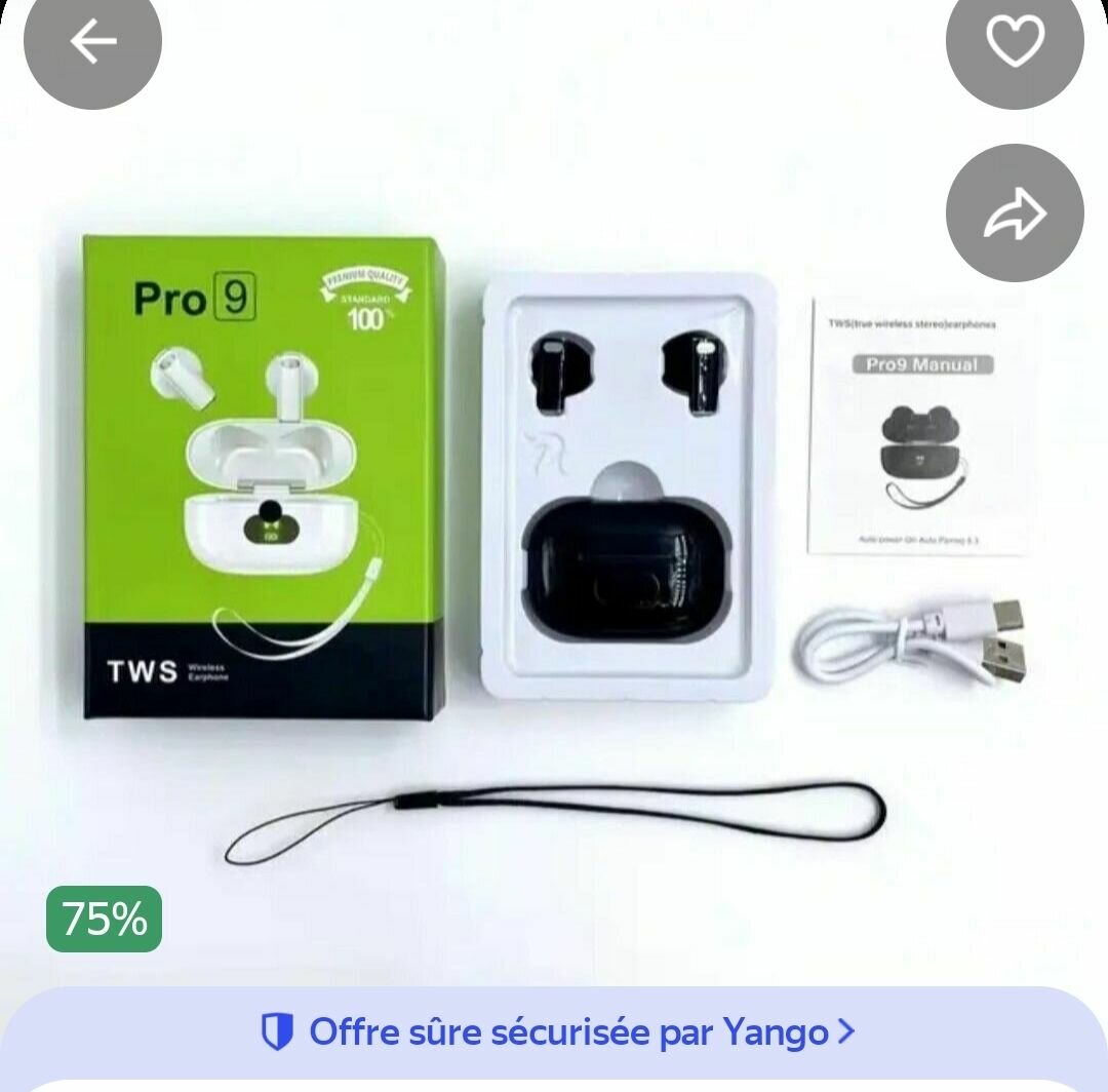 Écouteurs Bluetooth TWS Pro9