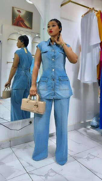 Ensemble denim élégant femme