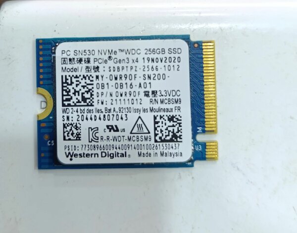SSD NVMe 256GB Western Digital