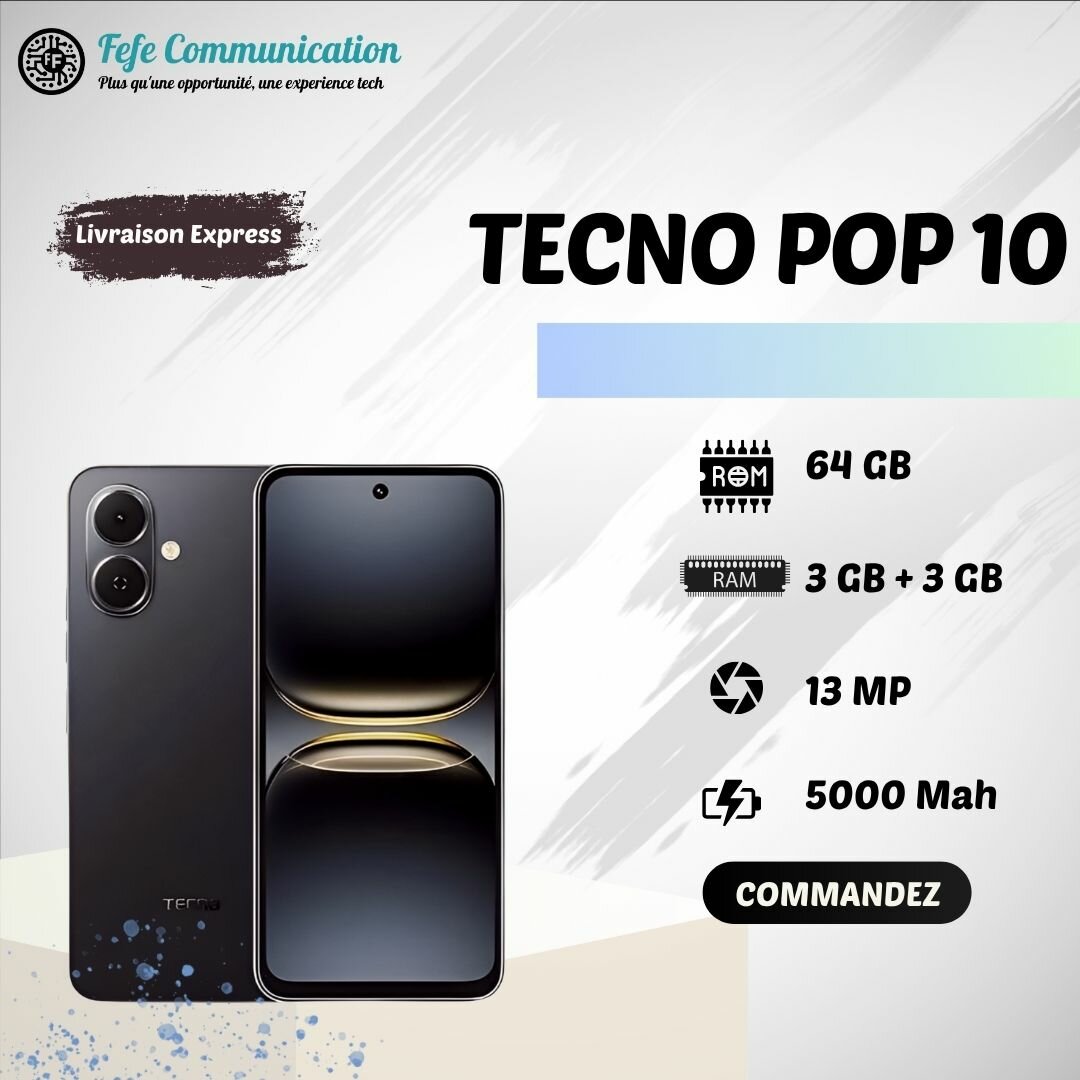 Tecno Pop 10 - 64GB - 6GB Ram
