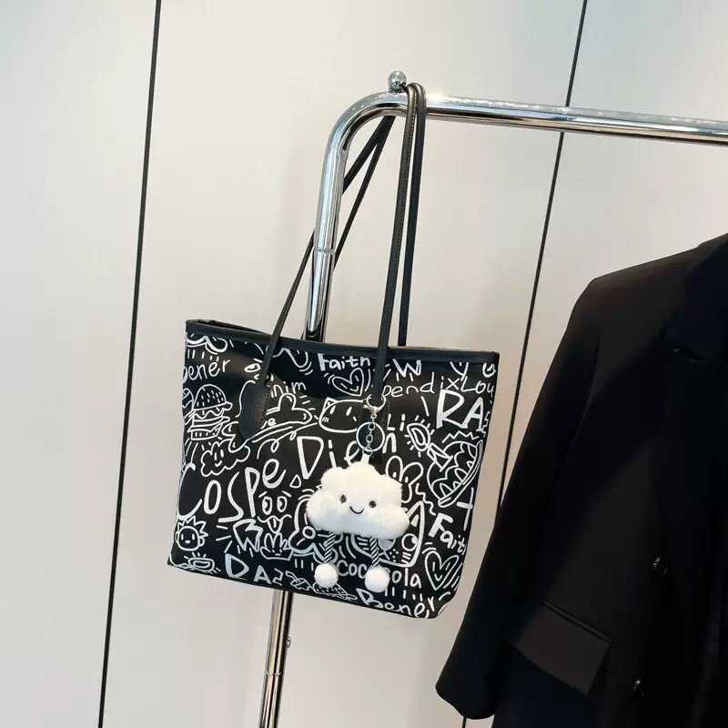 Tote bag noir avec motif