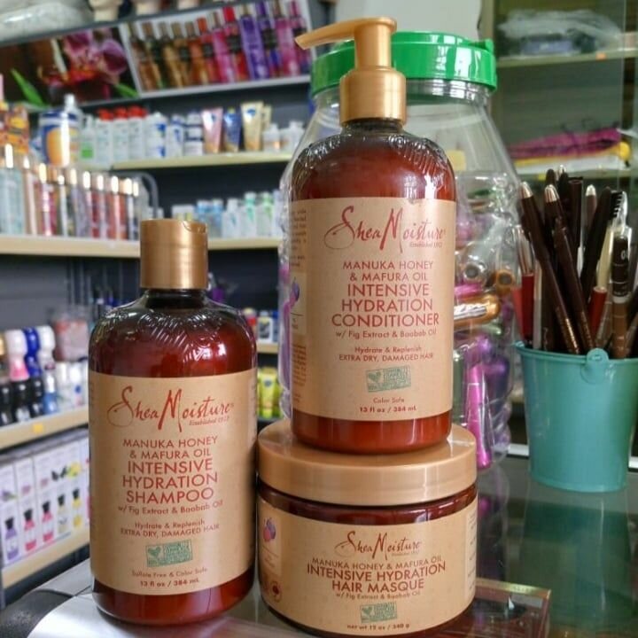 Shea Moisture Raw Shea Butter Moisture Retention Products.