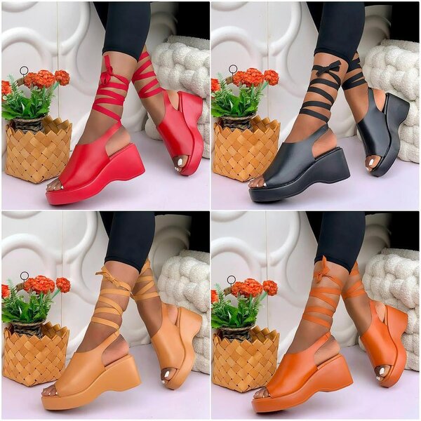 Sandales à talons compensés femme