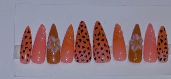 Faux ongles design floral