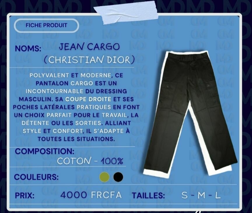 Pantalon Cargo Christian Dior