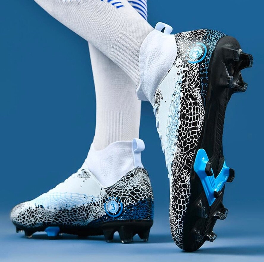 Maylrvjv Men's High Top Soccer Shoes Professional Cleats Foo