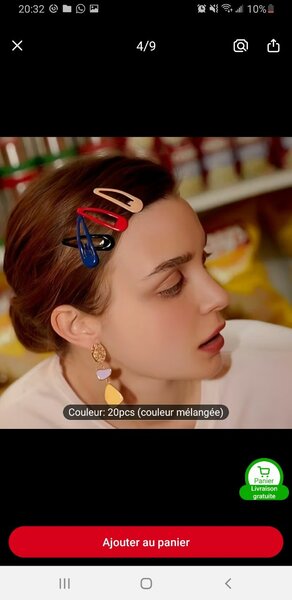 Pinces à cheveux colorées